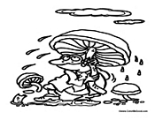 Frog with Mushroom Umbrella