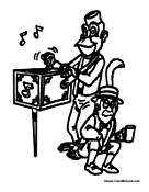 Monkey Performing with Man