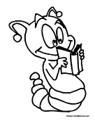 Worm Reading a Book