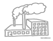 Factory with Smoke Stacks
