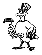 Cartoon Eagle with Flag