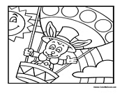 Easter Bunny in Hot Air Balloon