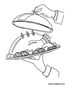 Waiter Serving Turkey
