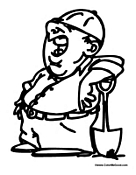 Construction Worker with Shovel