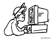 Kid Playing on Computer